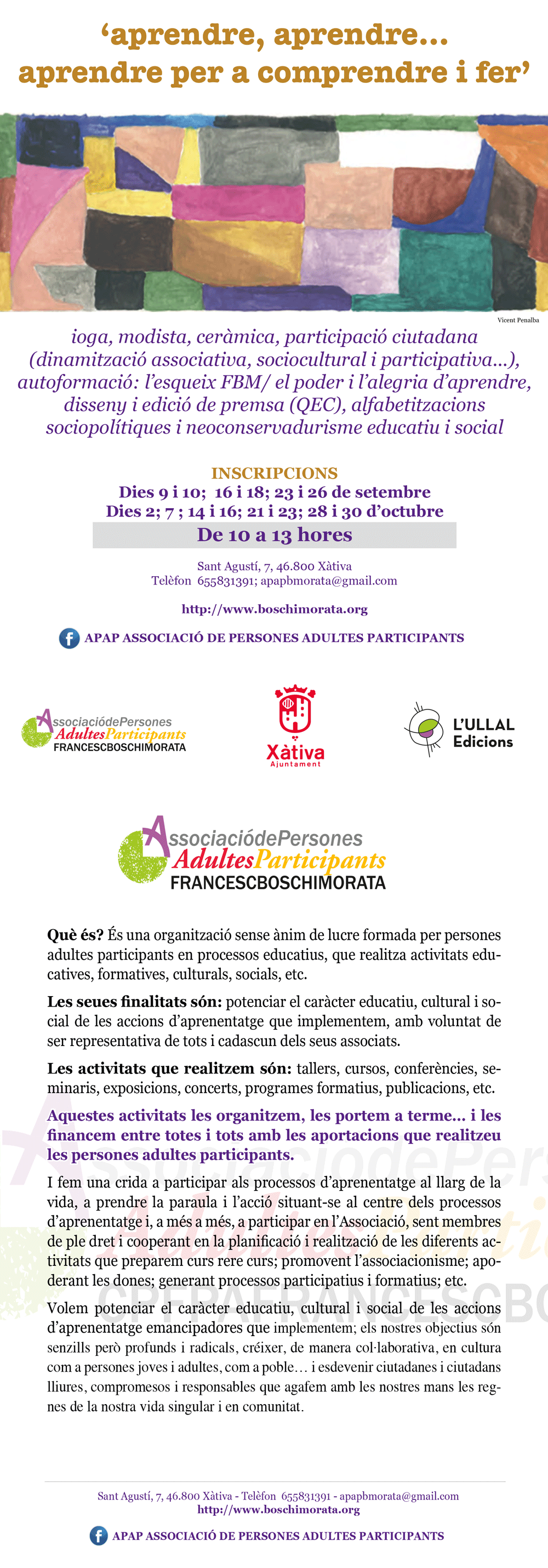 Cartell informatiu dels cursos